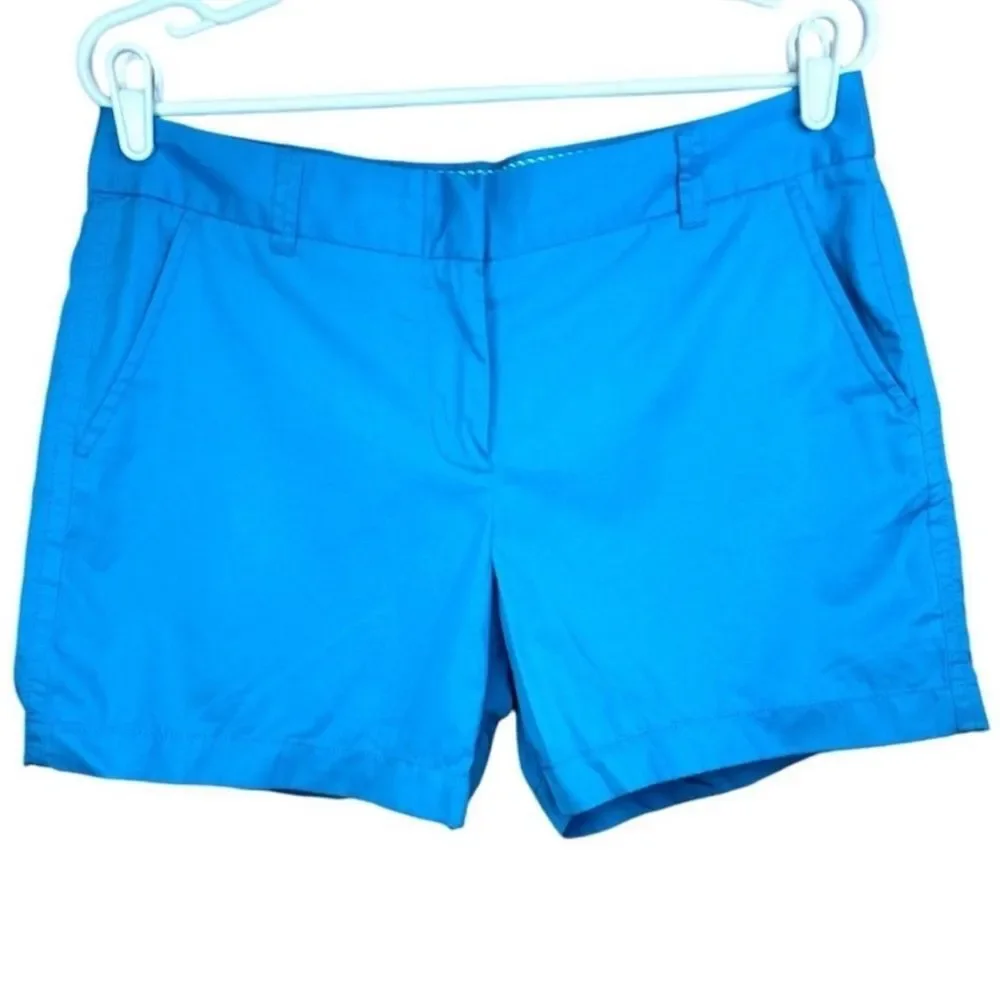 J.Crew Turquoise Cotton Chino Flat Front Shorts Size 8 Coastal Resort